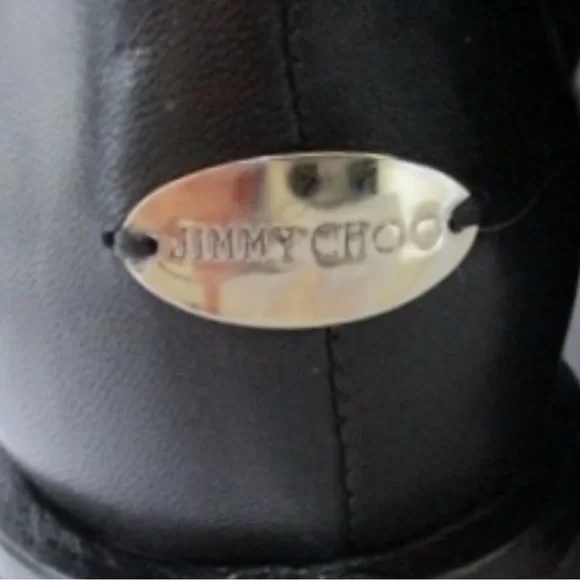 Jimmy Choo Black Over the Knee Boots with Silver Accents - Picture 7 of 8